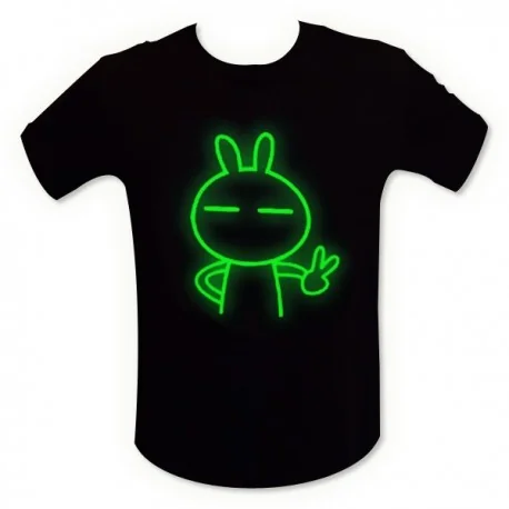 T-shirt motif fluorescent lapin