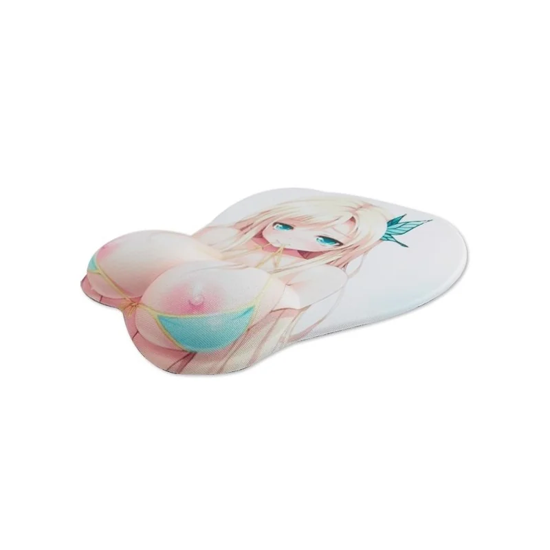 Tapis de souris en relief fille manga avec décolleté repose