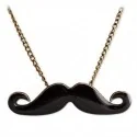 Collier pendentif moustache noire élégante