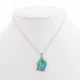 Collier pendentif strass et fausse pierre turquoise