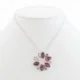 Collier pendentif fleur en faux diamant et strass