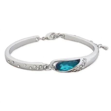 Bracelet forme de serpent, avec strass et faux cristal turquoise