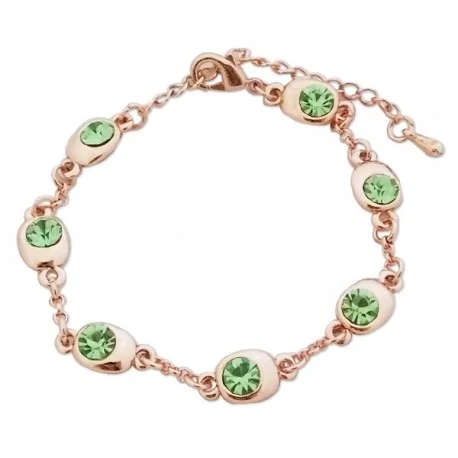 Bracelet fantaisie doré et pierres vertes