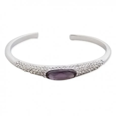 Bracelet rigide en strass et pierre violette