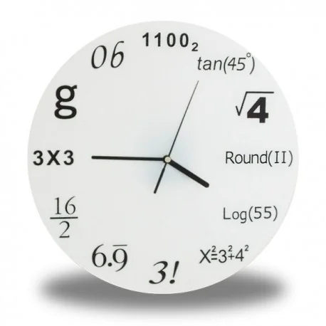 Horloge aux formules mathématiques