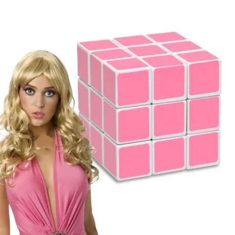 Rubik's cube pour blonde mono couleur, rose