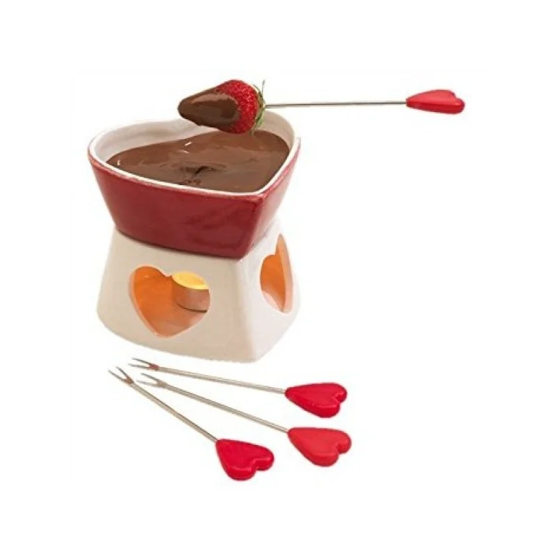 Service à fondue chocolat coeur Baumalu service à fondue chocolat coeur  service à fondue chocolat