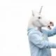 Masque intégral licorne en latex