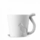 Tasse chat avec anse queue d'animal en porcelaine