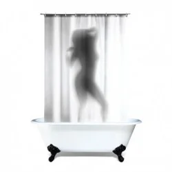 Rideau de douche silhouette femme nue