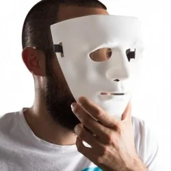 Masque visage anonyme en plastique
