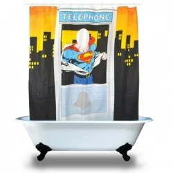Rideau de Douche Superman dans une Cabine Téléphonique