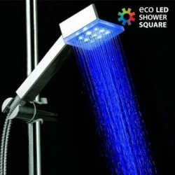 Pommeau de douche carré avec lumières LED