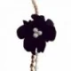 Sautoir fleur noire en velours