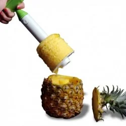 Epluche et découpe ananas
