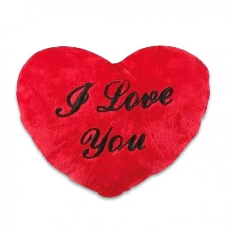 Coussin peluche coeur I Love You
